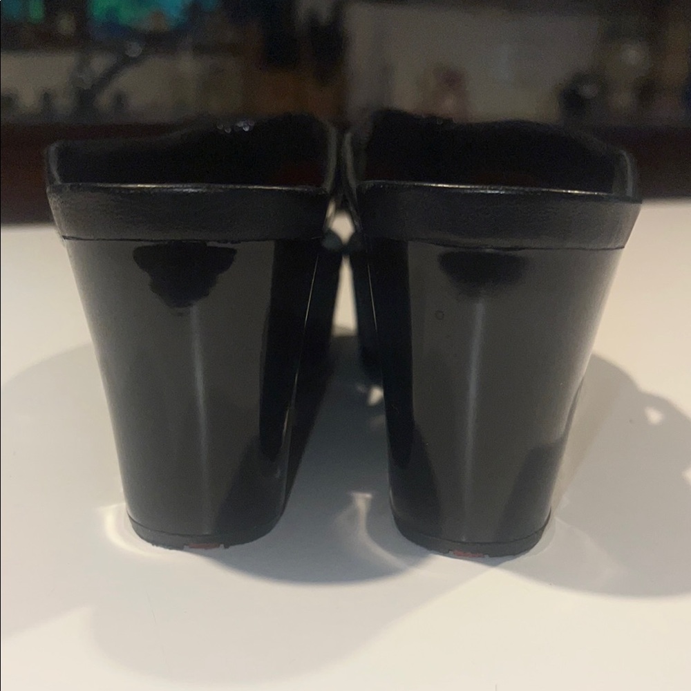 Prada Black Wedge Flip-Flip flop sandal size 38 new! No box - Picture 5 of 8